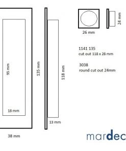 1141 Mardeco Flush Pull Sliding Door Hardware & Flush Pulls