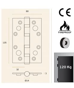 JNF IN.05.020.S.CF Security Butt Hinge With 4 Ball Bearings