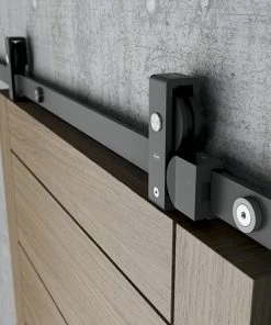 JNF Sliding Barn Door Tracks IN.15.901.L Aluminium Sliding Door Kit For 600 - 1150mm Wide Wooden Doors, Maximum Weight Door 60 Kg.