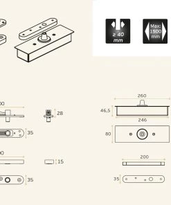 JNF IN.05.500 Pivot For Single Or Double Action Doors (500kg) Hinges And Pivots