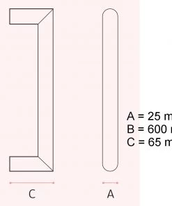JNF IN.07.204.D.25. Back To Back Pull Handle (Ø25mm)