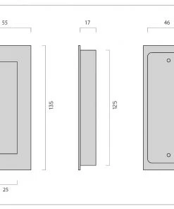 Sliding Door Hardware & Flush Pulls IN 16 412 JNF Stainless Steel Flush Pull