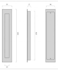 IN 16 416 JNF Stainless Steel Flush Pull Sliding Door Hardware & Flush Pulls