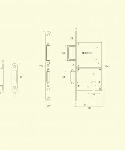 JNF IN.20.501 Mortice Lock With Retractable Handle For Sliding Doors Sliding Door Hardware & Flush Pulls