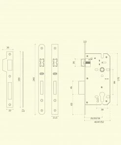 JNF Mortice Locks & Latches IN.20.792.60 Mortice Lock For European Cylinder (60 - 85mm)