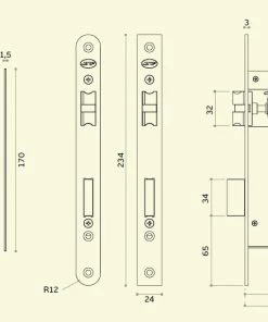 JNF IN.20.895 Mortice Lock For European Cylinder (60 - 72mm)