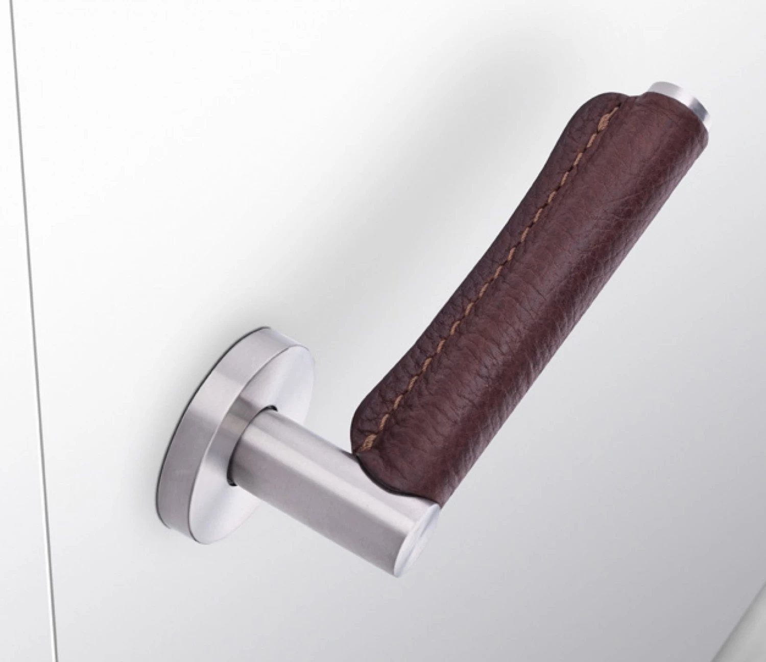 Door Handles & Accessories JNF Door Handle SKIN - Stainless Steel And Leather