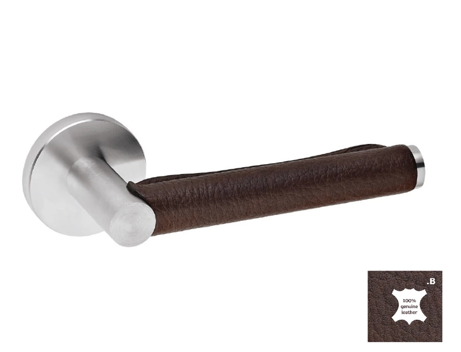 Door Handles & Accessories JNF Door Handle SKIN - Stainless Steel And Leather