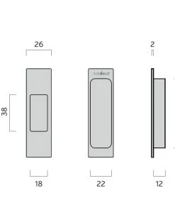 Sliding Door Hardware & Flush Pulls Mardeco M-Series 8001/92 End Pull
