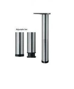 Mardeco Cabinet Hardware & Wardrobe Fittings TL280 Polished Steel Table Leg. Overall Length 280 Mm