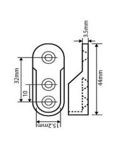 Mardeco WF8808 Tube Support - Screw-0n Cabinet Hardware & Wardrobe Fittings