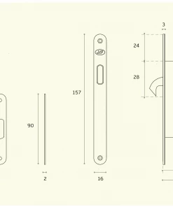 JNF IN.20.937 Mortice Door Lock Privacy Set Round Sliding Door Hardware & Flush Pulls