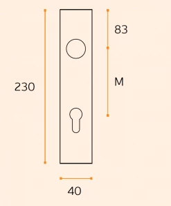 JNF IN.03.008 Plate With Spring For European Cylinder (230x40mm) Door Handles & Accessories
