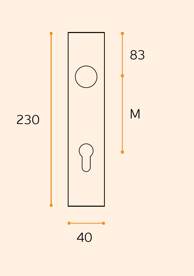 JNF IN.03.008 Plate With Spring For European Cylinder (230x40mm) Door Handles & Accessories