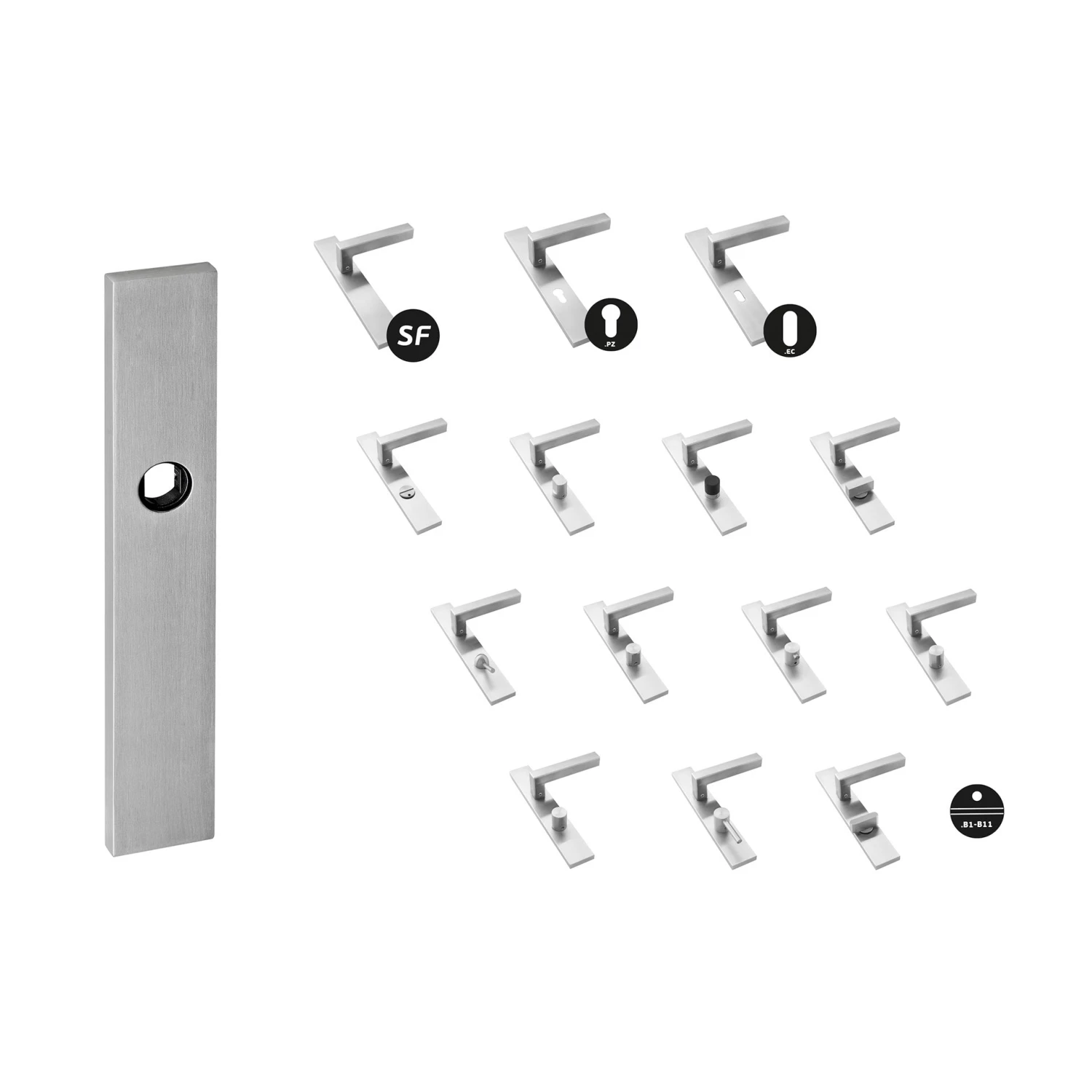 JNF IN.03.008 Plate With Spring For European Cylinder (230x40mm) Door Handles & Accessories