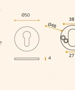 JNF Door Handles & Accessories IN.04.28R.Y04M European Cylinder Key Hole