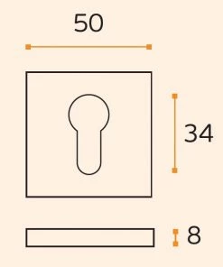 JNF IN.04.29Q.Y08N European Cylinder Key Hole (50x50mm)